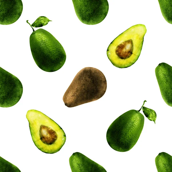 Nahtloses Muster Mit Avocado — Stockfoto
