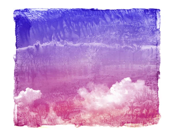 Небесний Фон Заходу Сонця Білому Акварель — стокове фото