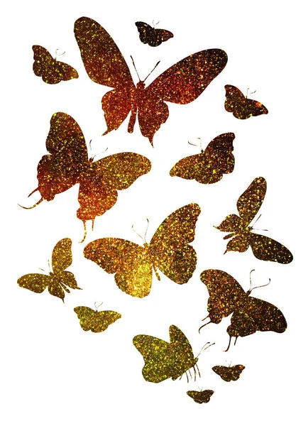 Зграя Старовинних Метеликів Білому — стокове фото