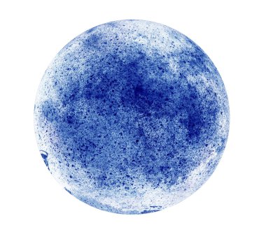 Beyaz üzerinde suluboya soyut çember 