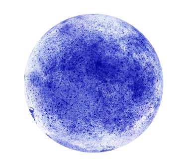 Beyaz üzerinde suluboya soyut çember 