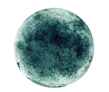 Beyaz üzerinde suluboya soyut çember 