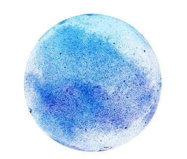 Beyaz üzerinde suluboya soyut çember 