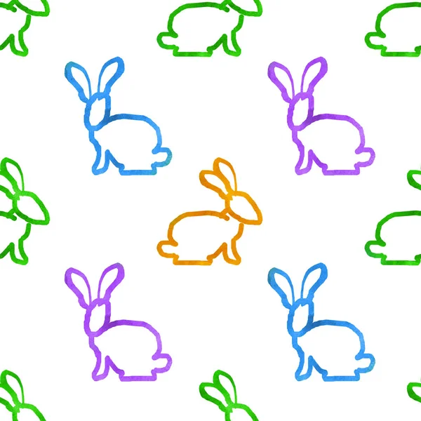 Seamless Pattern Rabbits — Stock Photo, Image