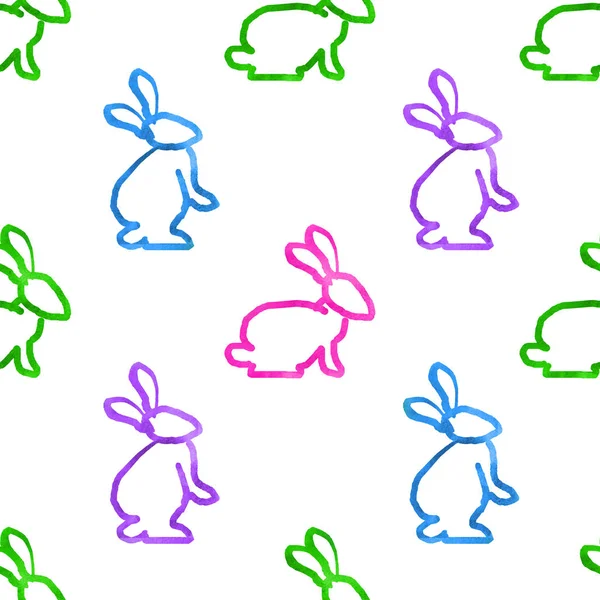 Tavşanlarla Kusursuz Desen — Stok fotoğraf