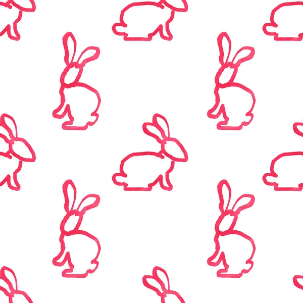 Seamless Pattern Rabbits — Stock Photo, Image