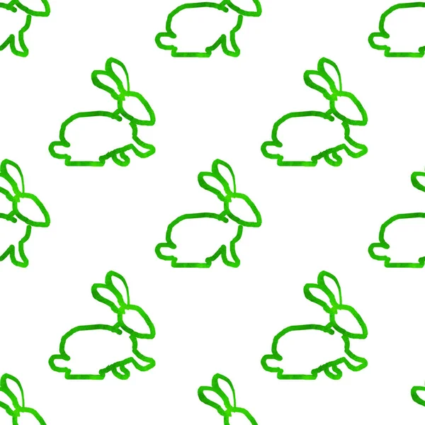 Бесшовный Узор Кроликами — стоковое фото