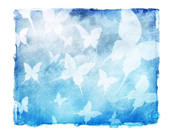 Cielo Aislado Fondo Con Mariposas Acuarela —  Fotos de Stock
