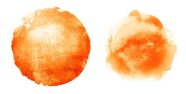 Arkaplan olarak beyaz üzerine iki suluboya daire