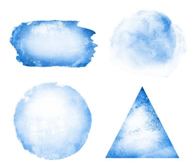 Arkaplan olarak beyaz üzerine dört suluboya figürü