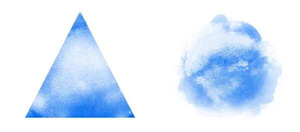 Два Акварельных Круга Треугольник Белом Фоне — стоковое фото