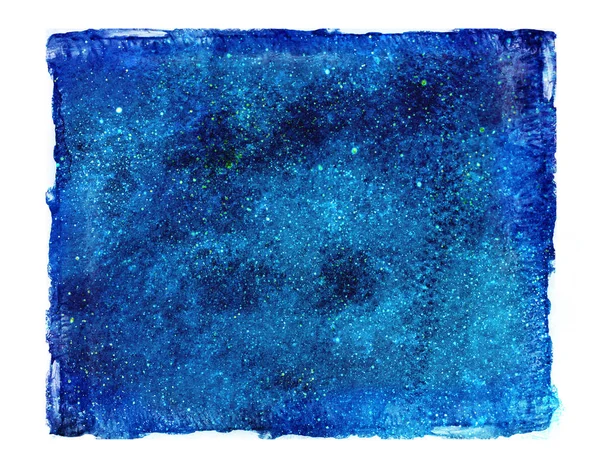 Ночное Небо Звездами Туманностью Изолированными Белом Акварель — стоковое фото