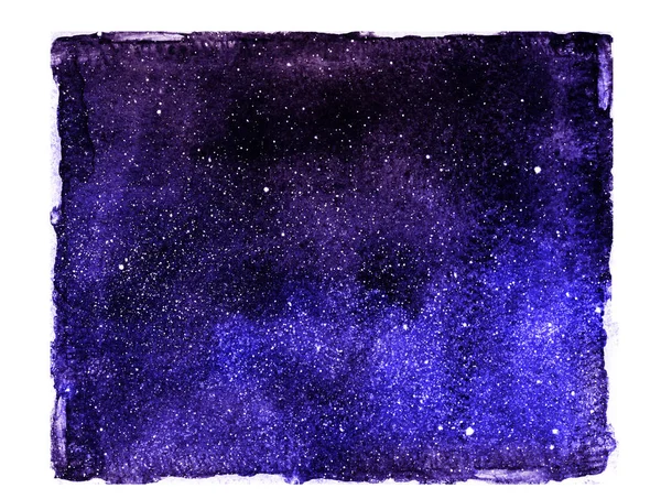 Cielo Nocturno Con Estrellas Nebulosa Aisladas Blanco Acuarela —  Fotos de Stock