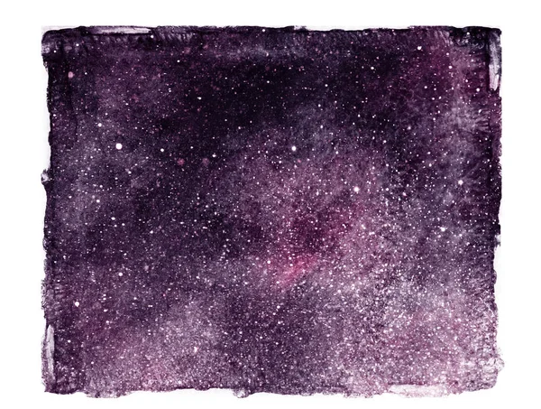 Cielo Nocturno Con Estrellas Nebulosa Aisladas Blanco Acuarela —  Fotos de Stock