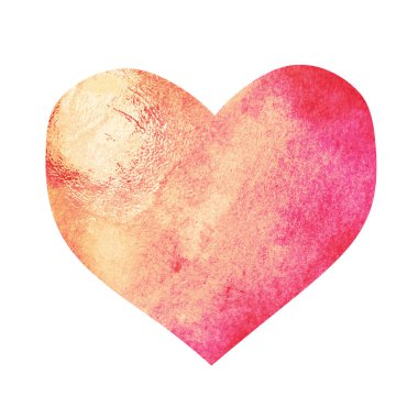 Suluboya kalp beyaz üzerine