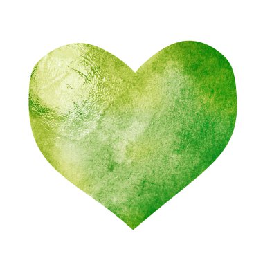 Suluboya kalp beyaz üzerine