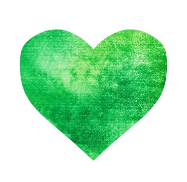 Suluboya kalp beyaz üzerine