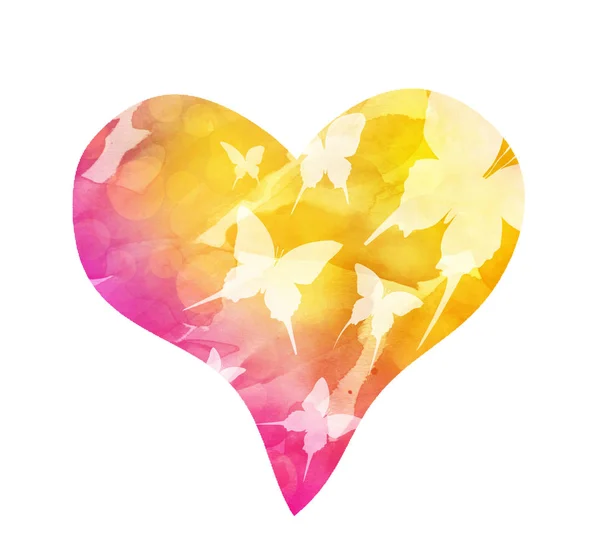 Watercolor Heart White — Stock Photo, Image