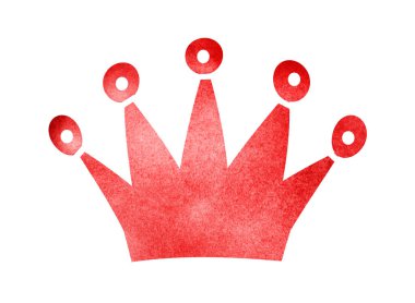 Beyaz üzerine suluboya taç