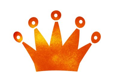 Beyaz üzerine suluboya taç