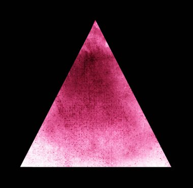 Beyaz üzerine suluboya üçgen