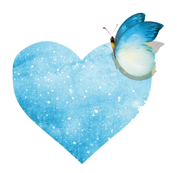 Watercolor Butterfly Heart — Stock Photo, Image