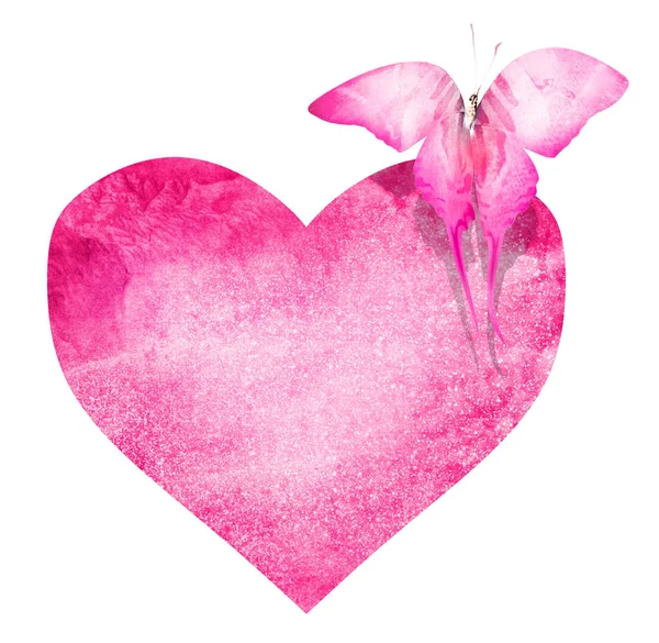 Watercolor Butterfly Heart — Stock Photo, Image