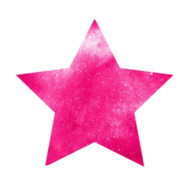 Beyaz üzerine suluboya yıldız