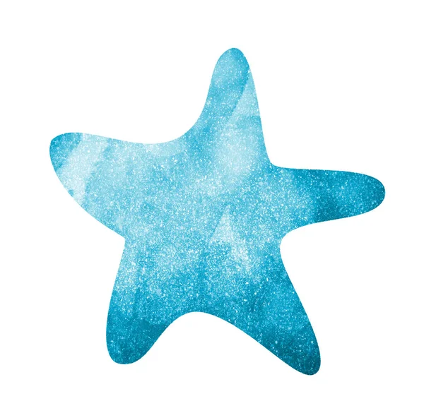 Aquarell Stern Auf Weiß — Stockfoto