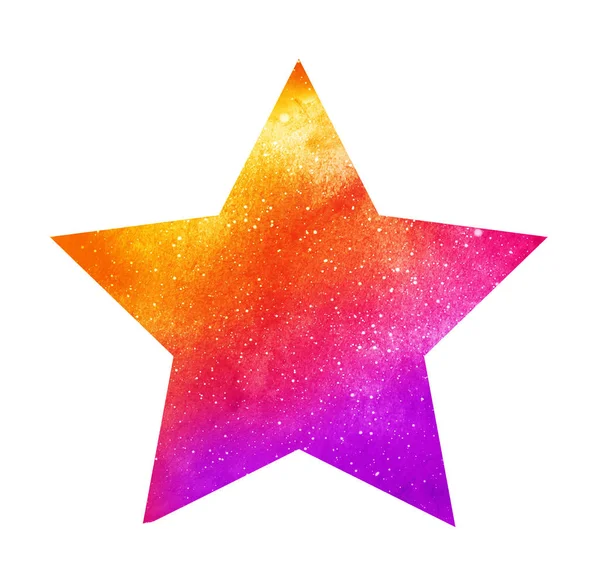 Estrela Aquarela Branco — Fotografia de Stock