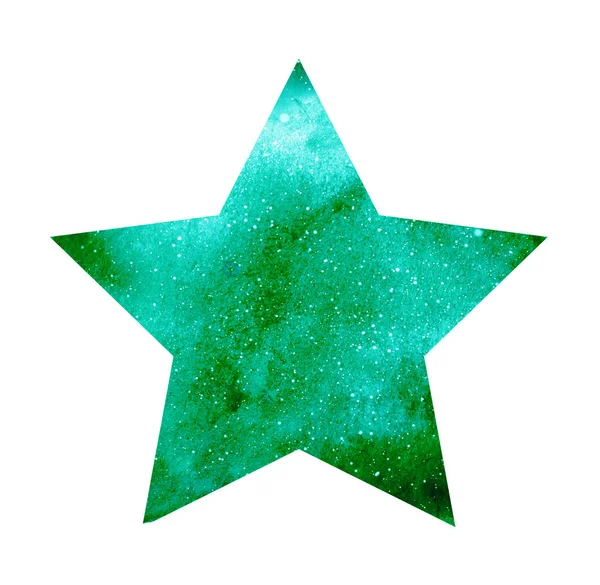 Beyaz Üzerine Suluboya Yıldız — Stok fotoğraf
