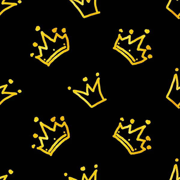 Бесшовный Рисунок Коронами Черном — стоковое фото