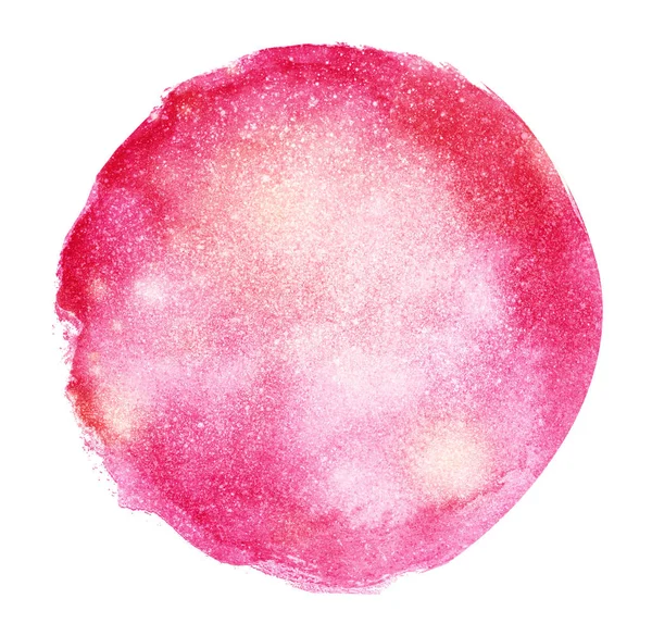 Círculo Aquarela Com Efeito Glitter — Fotografia de Stock
