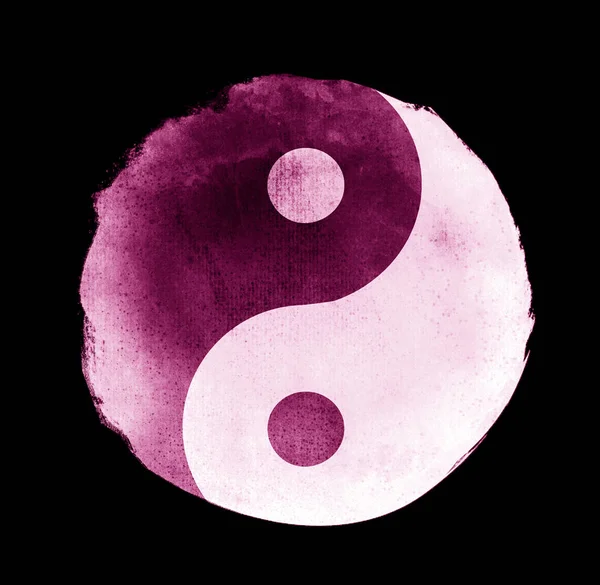 Watercolor Sigh Yin Yang — Stock Photo, Image