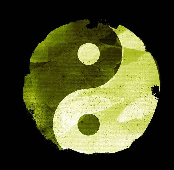 Yin Yang Akvarell Sóhaját — Stock Fotó