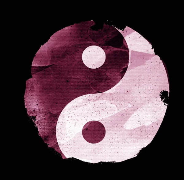 Watercolor Sigh Yin Yang — Stock Photo, Image