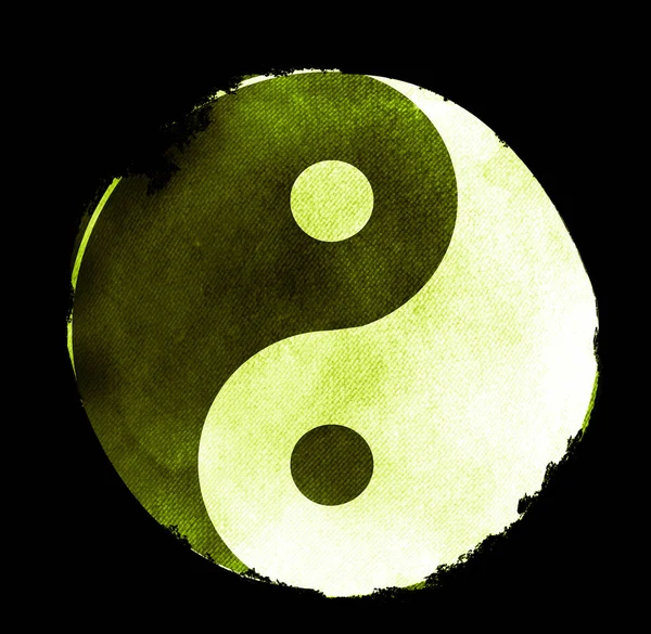 Watercolor Sigh Yin Yang — Stock Photo, Image