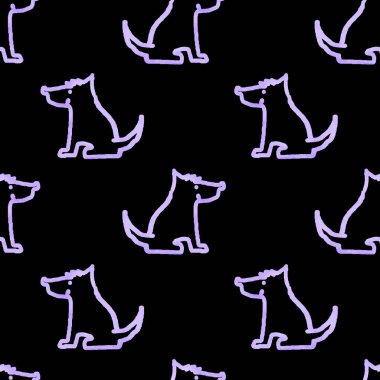 Köpeklerle kusursuz suluboya deseni