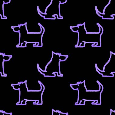 Köpeklerle kusursuz suluboya deseni