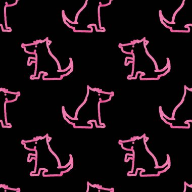 Köpeklerle kusursuz suluboya deseni