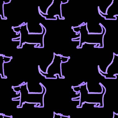 Köpeklerle kusursuz suluboya deseni