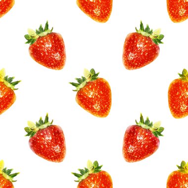 Çilek ile Seamless suluboya modeli