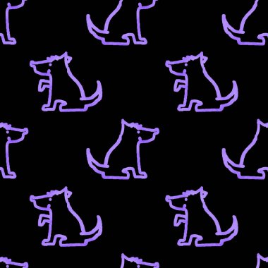 Köpeklerle kusursuz suluboya deseni