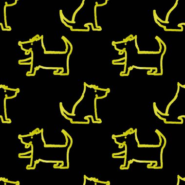 Köpeklerle kusursuz suluboya deseni