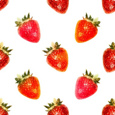 Çilek ile Seamless suluboya modeli