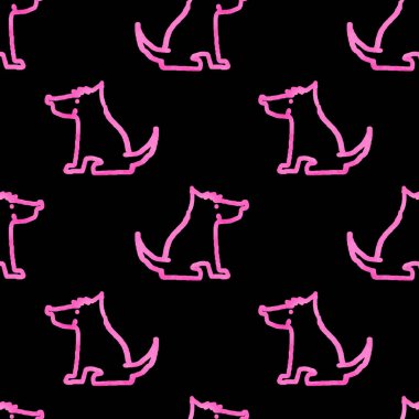 Köpeklerle kusursuz suluboya deseni