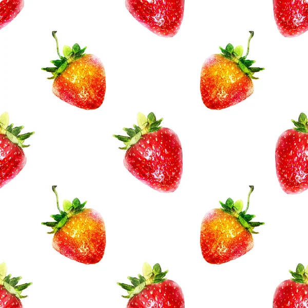 Seamless Watercolor Pattern Strawberry — Stock Photo, Image