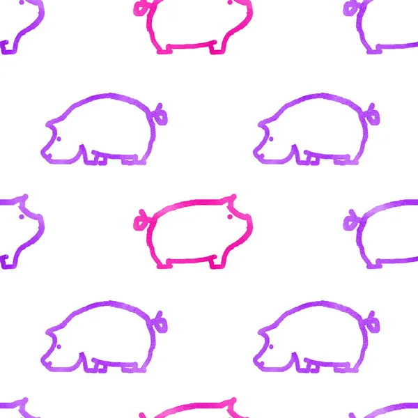 Seamless Pattern Pigs — Stock Photo, Image