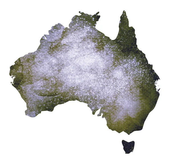 水彩画的背景作为轮廓 澳大利亚 — 图库照片