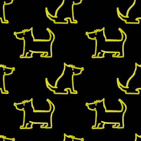 Seamless Watercolor Pattern Dogs — Stock Photo, Image
